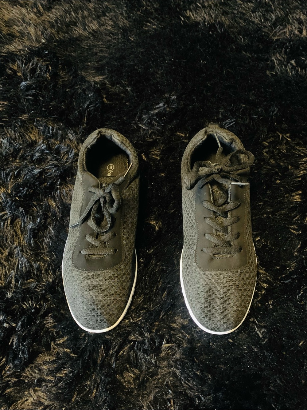Bobbie Brooks Women's Black Knit Lace-Up Sneakers (Size 8.5)